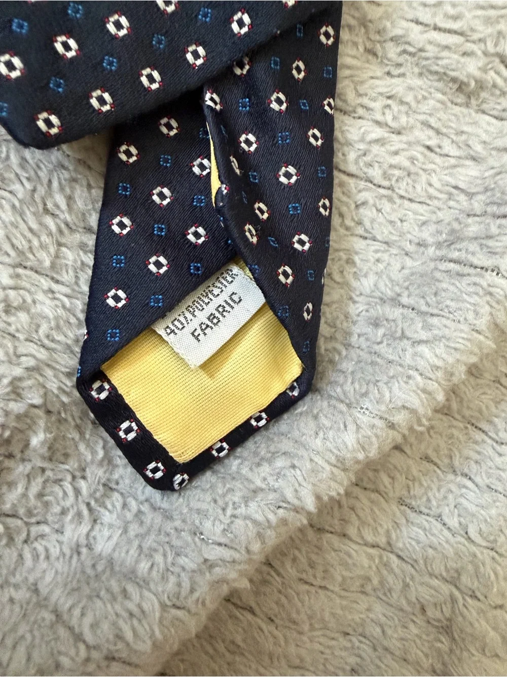 Men's Navy Micro-Pattern Silk Tie